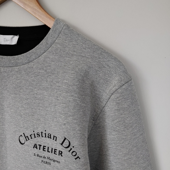 Christian Dior Sweatshirt Logo Print Crewneck Size Medium Grey - Picture 7 of 15